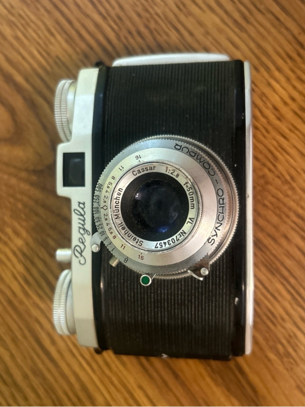 Vtg 1950s 35mm Film Camera King Regula I-A Steinheil Cassar 1:2.8 50mm Lens